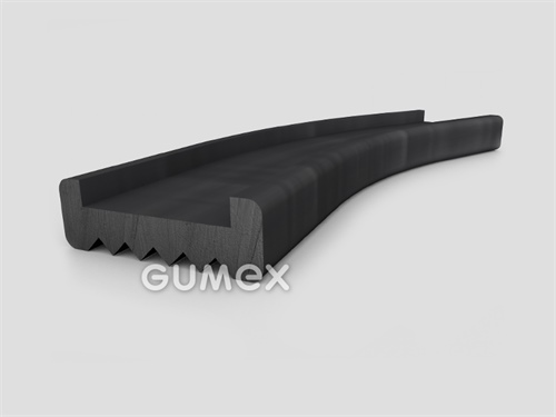 Gumový profil tvaru "C", 40x13mm, na hrúbku plechu 4,5mm, na šírku plechu 30mm, 60°ShA, EPDM, -40°C/+100°C, čierny